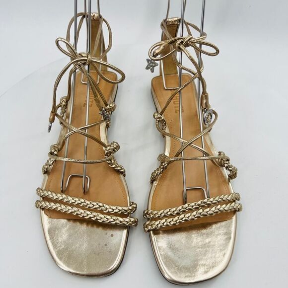 Schutz Lunah Braided Flat Gladiator Sandals Size 9.5B - Picture 2 of 13